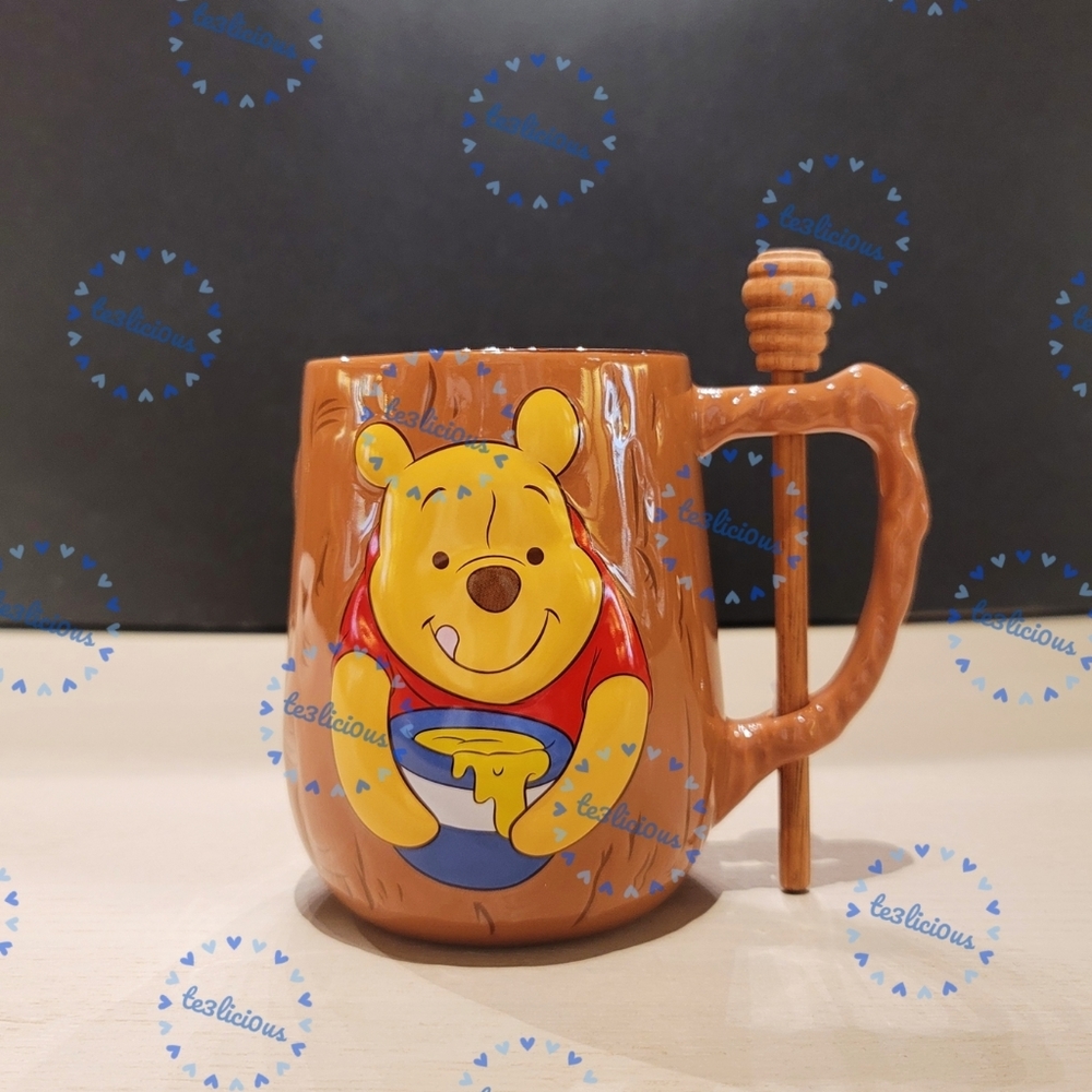 DISNEY PARKS WINNIE THE POOH HONEY DIPPER MUG SET - Picture 2 of 7